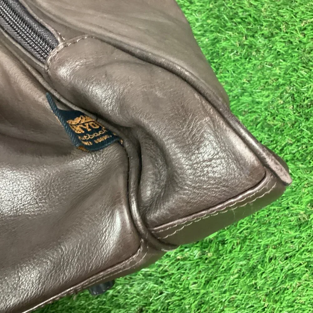 Canyon Outback Large Brown Leather Duffel Bag Canon Camera Promotional Item VTG